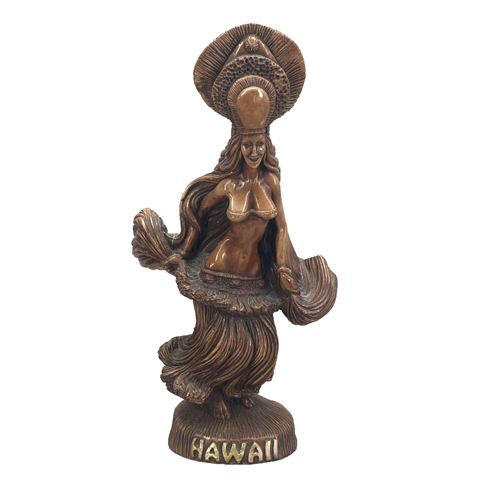 Vtg 1990 Coco Joe's Dancing Hula Lady 7.5" Statue Hapa Wood Art Decor #59 Hawaii